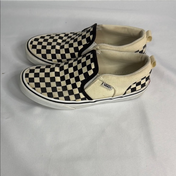 Vans Black and White Slip-On Sneakers Iconic Checkerboard - Picture 4 of 8